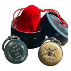 British Army Personalised Wood and Silver Keyring